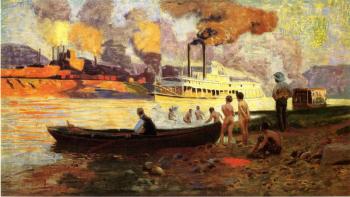 托馬斯 波洛尅 安舒茨 Steamboat on the Ohio